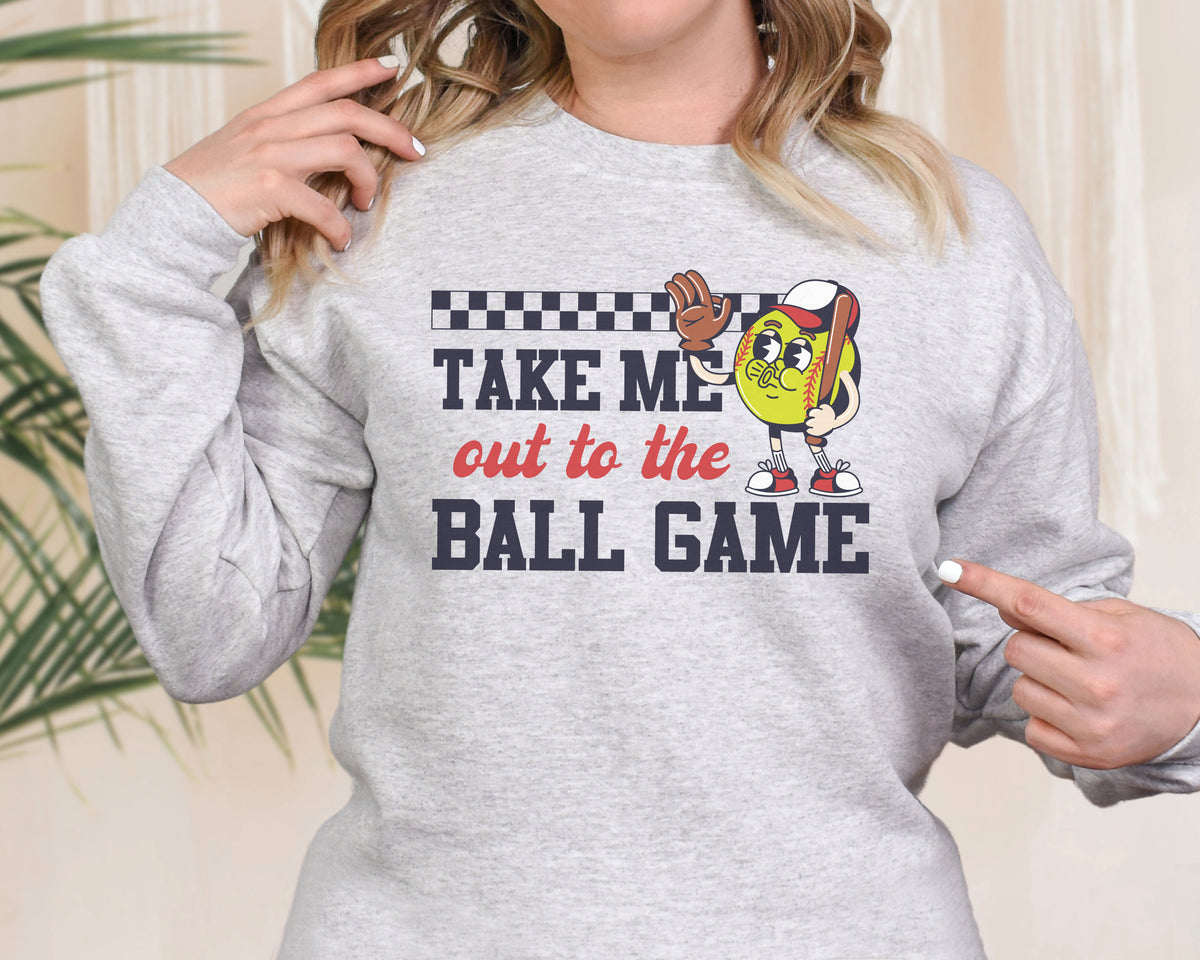 Take Me Out to the Ball Game Graphic Sweatshirt - Softball