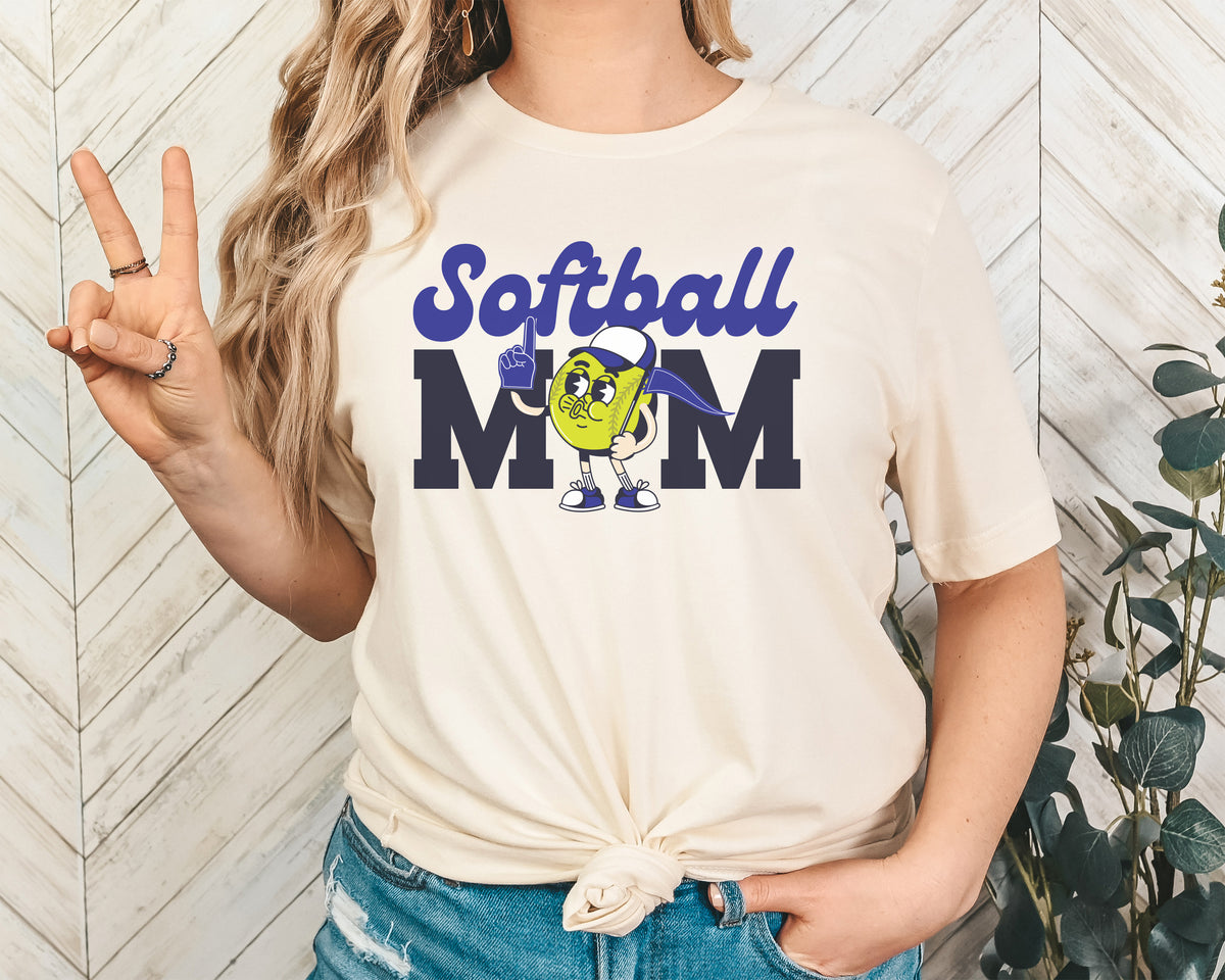 Vintage Softball Mom Graphic Tee