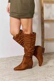 East Lion Corp Block Heel Knee High Boots - Chestnut