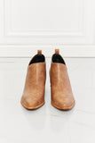 Trust Yourself Embroidered Crossover Bootie - Caramel