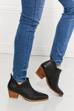 Trust Yourself Embroidered Crossover Bootie - Black