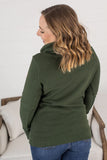 Cozy Cowl Neck Sweatshirt in Olive