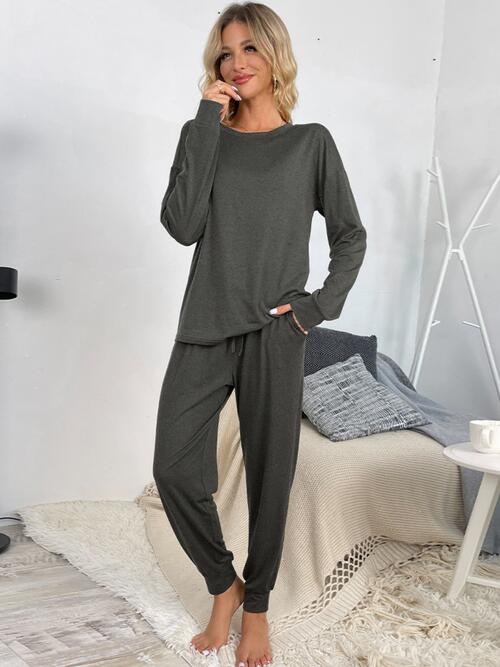 Slumber Sway Top and Drawstring Pants Lounge Set