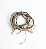 Stackable Bead and Woven Cord Bracelet