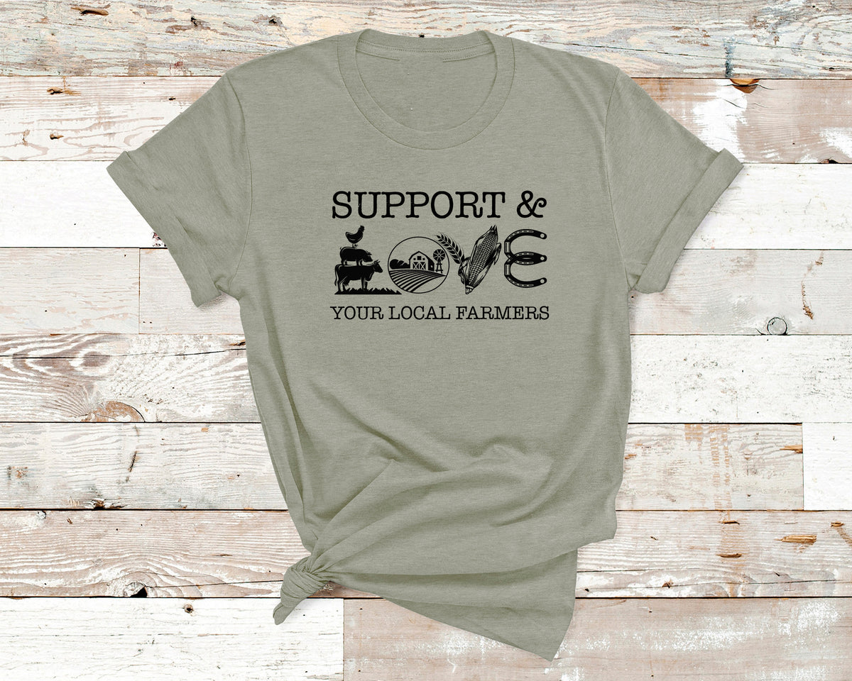 Support & Love Your Local Farmers Graphic Tee