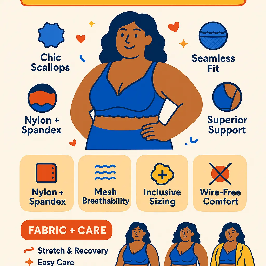 scalloped bralette - Mesh