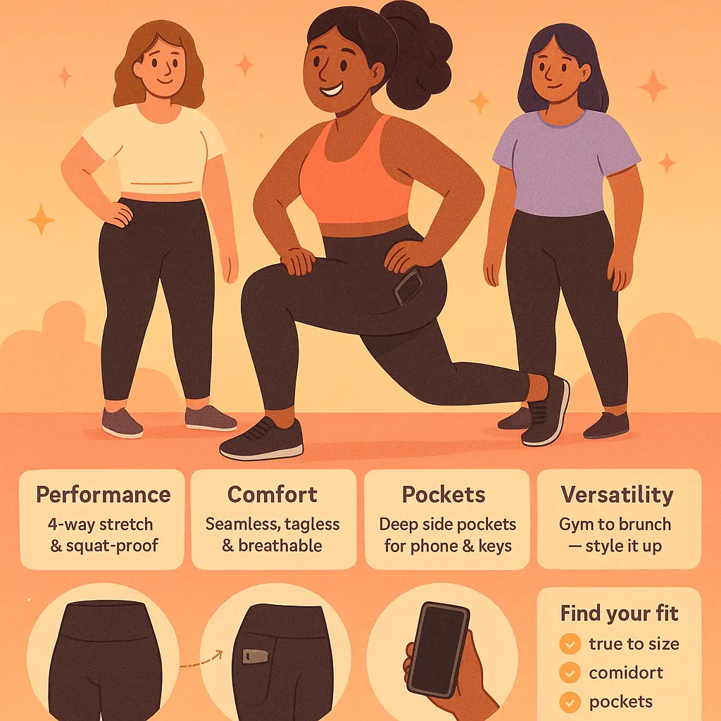 black workout leggings with pockets - Seamless