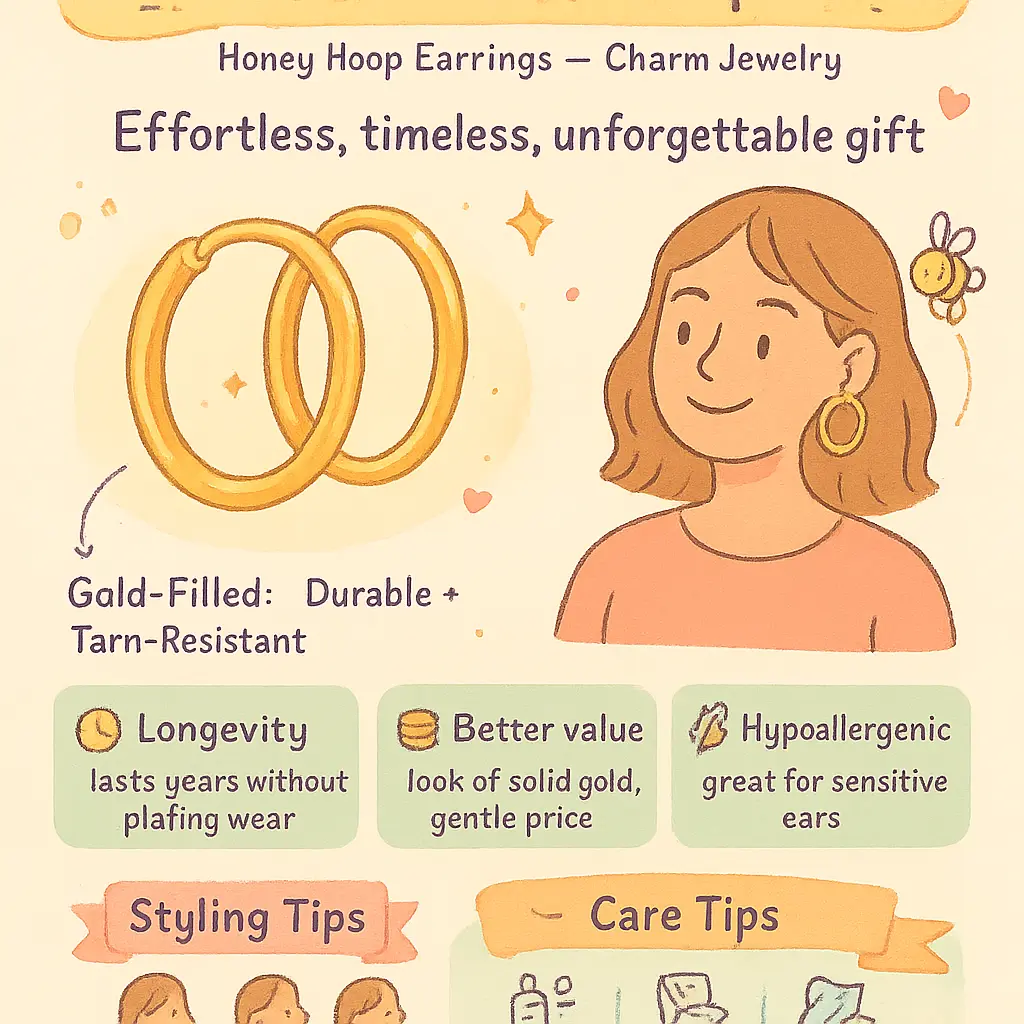 honey hoop earrings - Filled