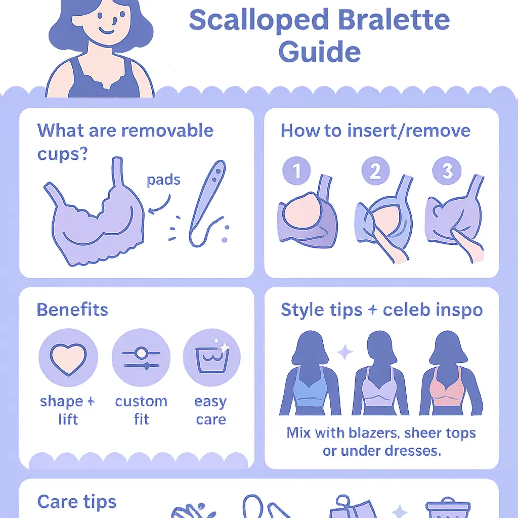 scalloped bralette - Removable