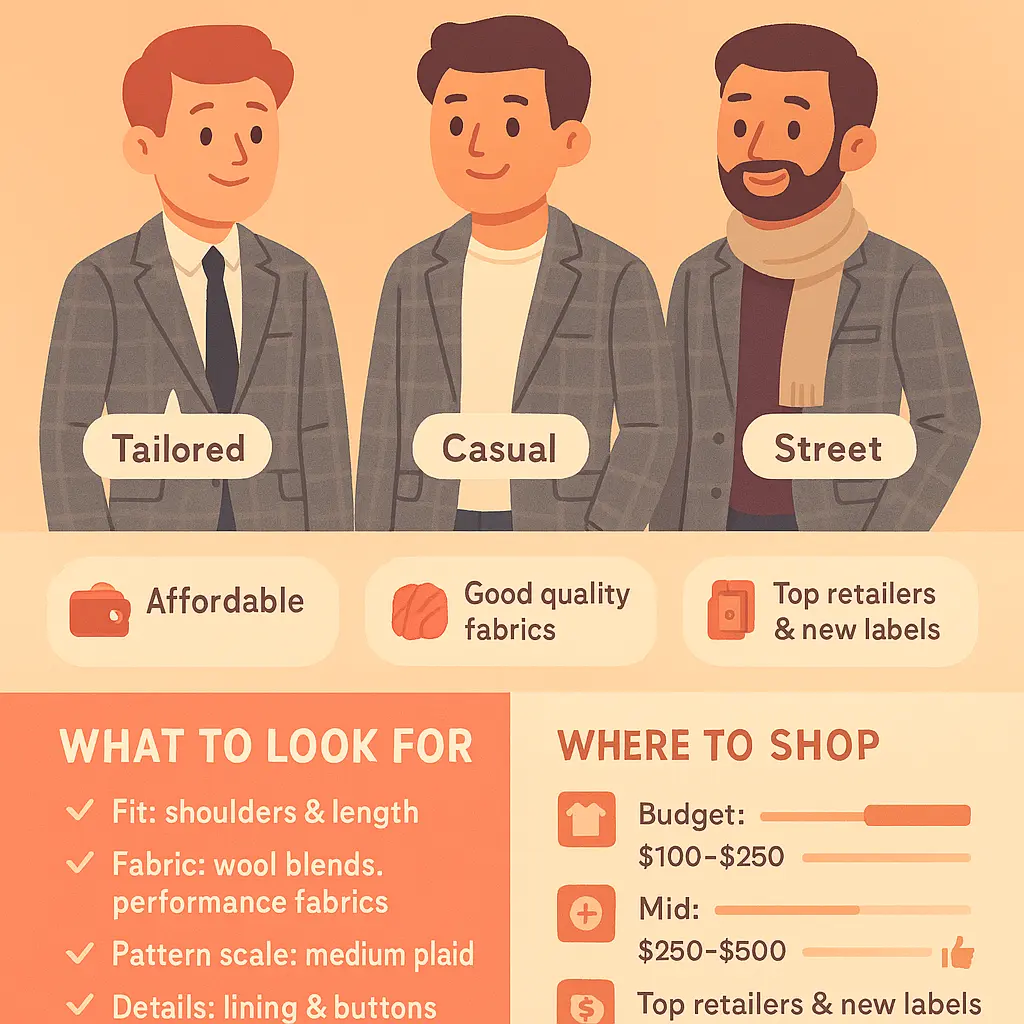 grey plaid blazer - Sportcoats