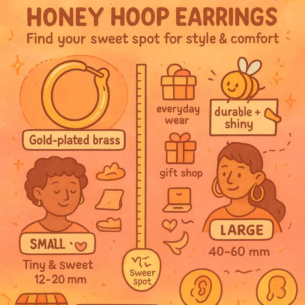 honey hoop earrings - Plated