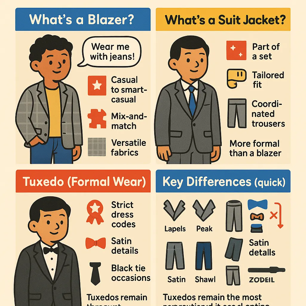 grey plaid blazer - Tuxedos