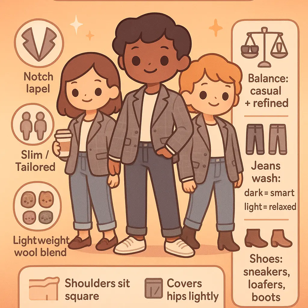 grey plaid blazer - Blazer