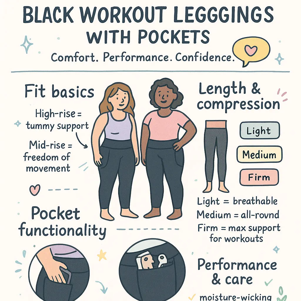 black workout leggings with pockets - Athletic