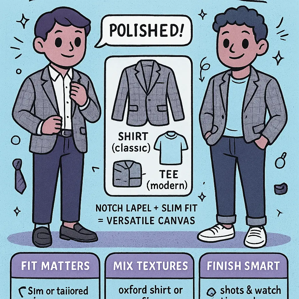 grey plaid blazer - Blazers