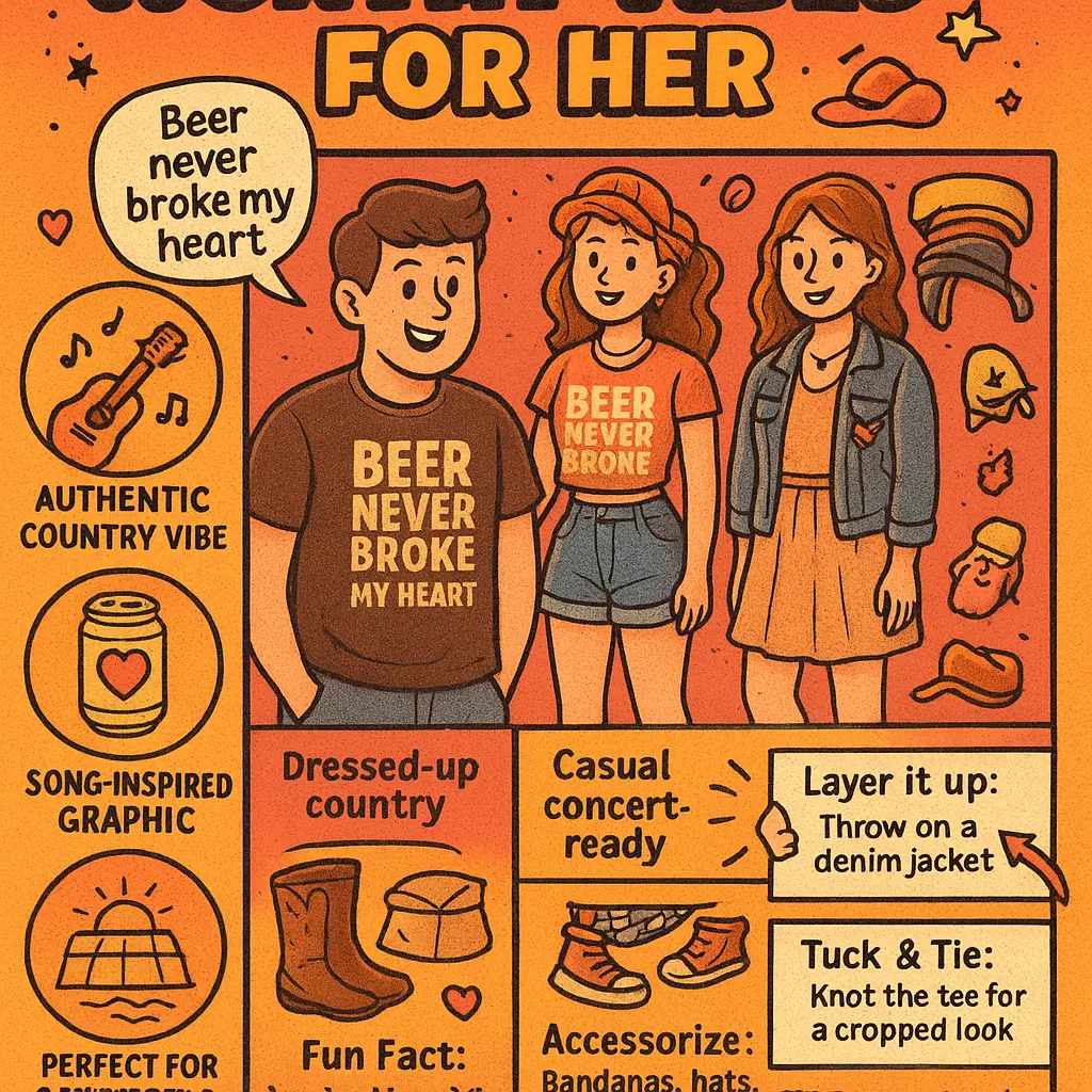 beer never broke my heart shirt - Clothing